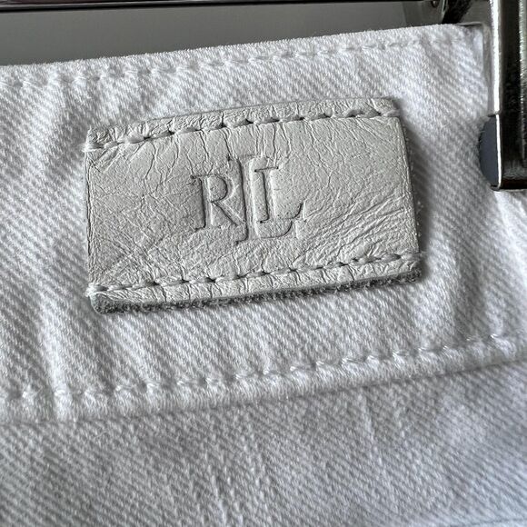Lauren Ralph Lauren Jeans Womens 4 White Premier Straight Stretch Denim 5 Pocket - Picture 7 of 14